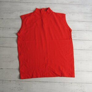 Switchmates Vintage Women's Sleeveless Turtleneck Tank Top Size L Red MCM